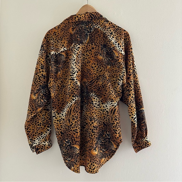 Vintage Impressions of California Cheetah Print Buttondown Blouse - Picture 2 of 3